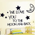 Good Night Quotes With Moon and Stars Wall Sticker
